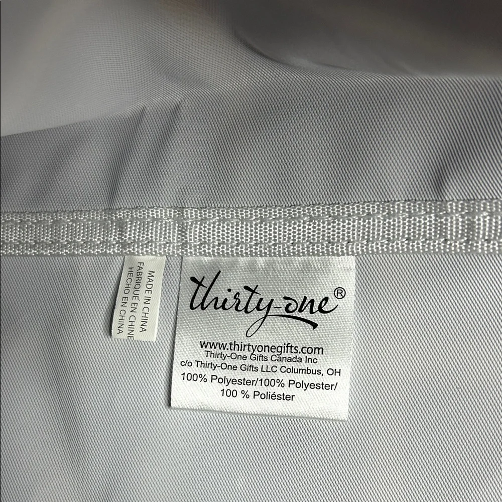 Thirty-One Gray Plaid laundry drawstring Storage bag